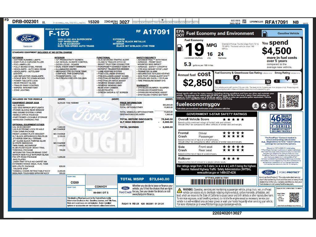 used 2024 Ford F-150 car, priced at $53,998
