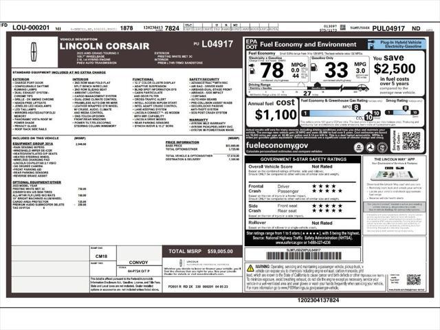 used 2023 Lincoln Corsair car, priced at $40,993