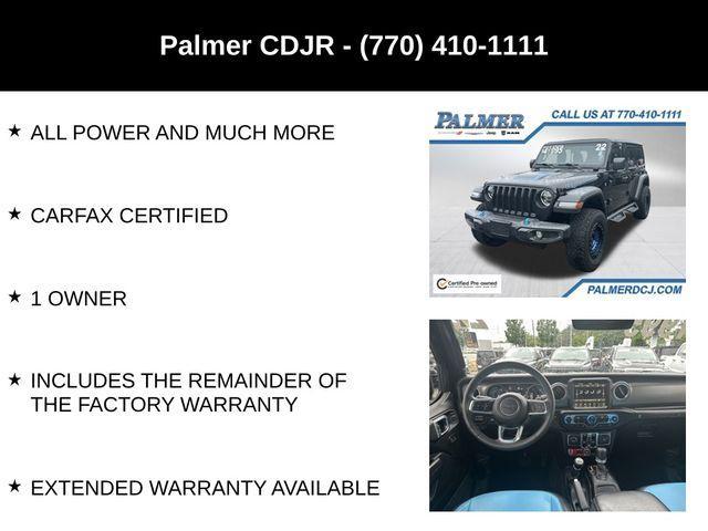 used 2022 Jeep Wrangler Unlimited 4xe car, priced at $38,791