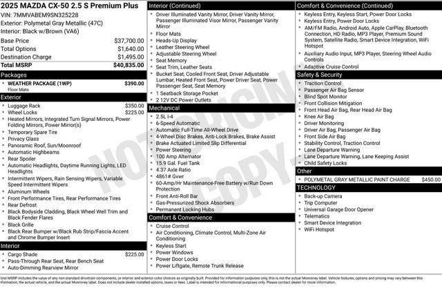 used 2025 Mazda CX-50 car, priced at $34,998