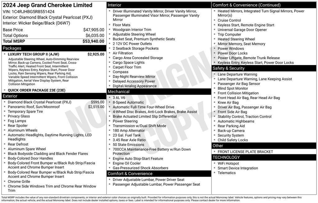 used 2024 Jeep Grand Cherokee car, priced at $35,995