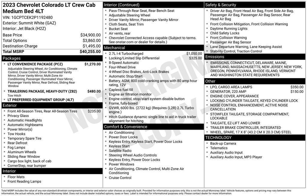 used 2023 Chevrolet Colorado car, priced at $35,990