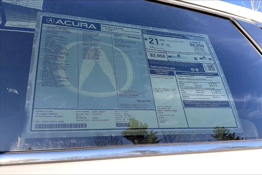 new 2026 Acura MDX car, priced at $55,950