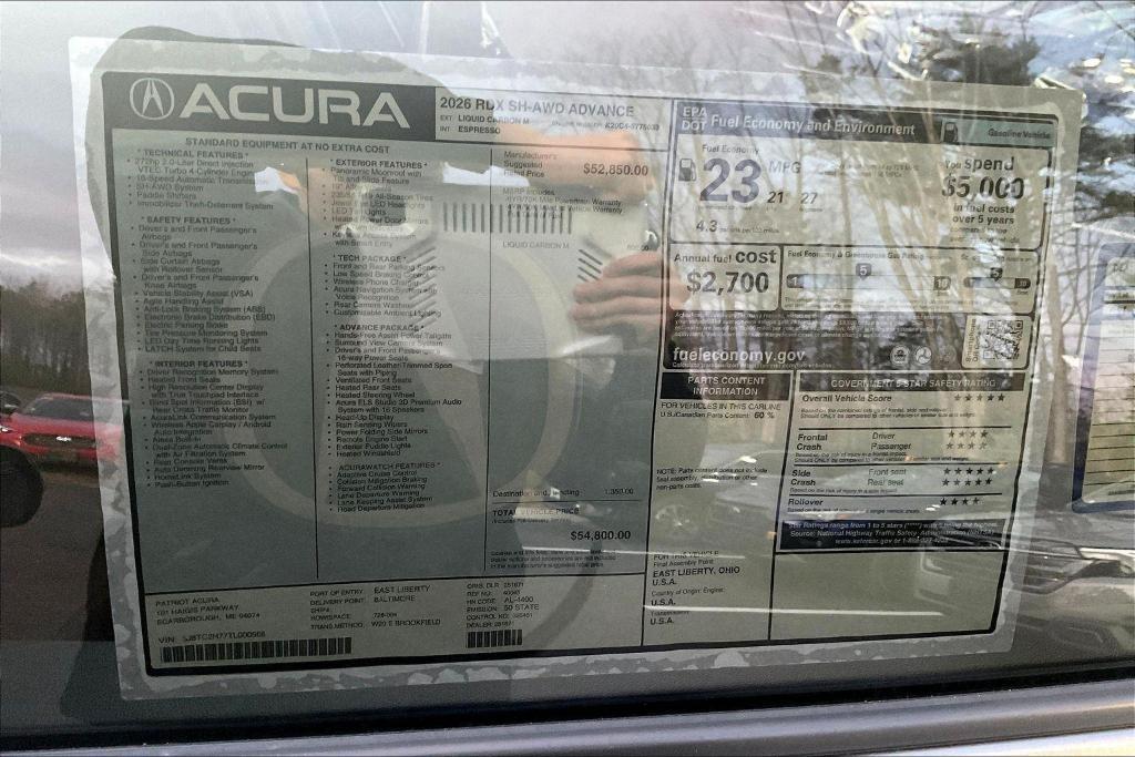 new 2026 Acura RDX car, priced at $54,800
