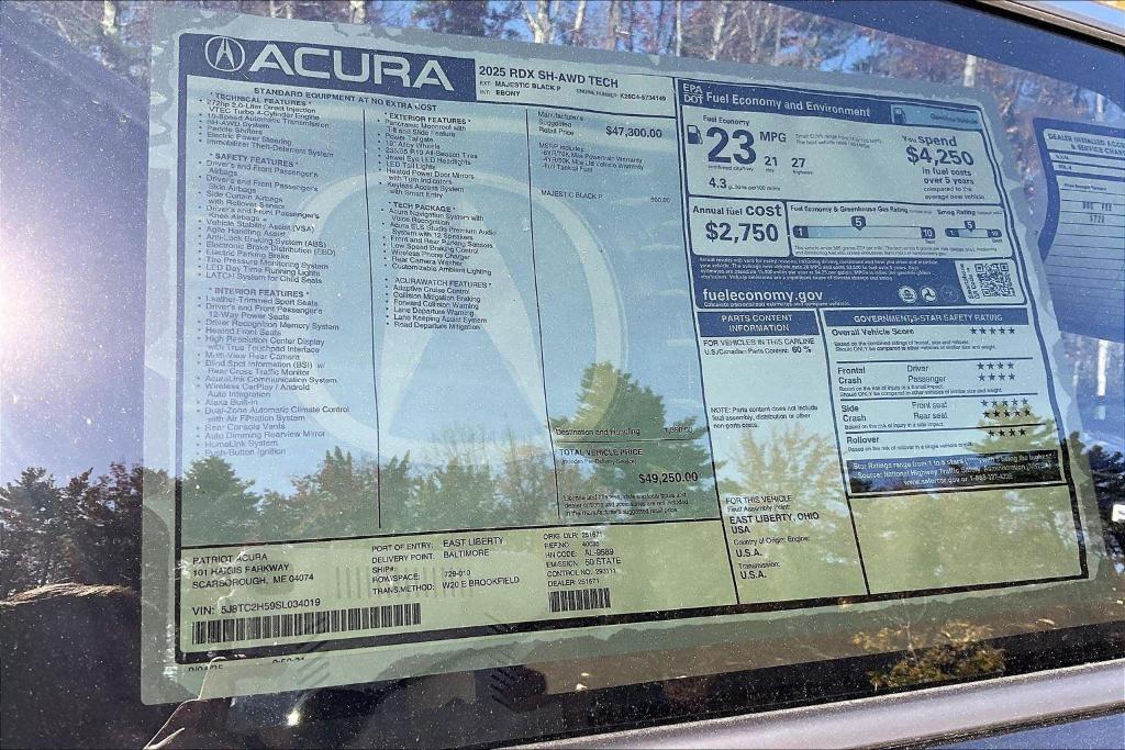 new 2025 Acura RDX car, priced at $49,250