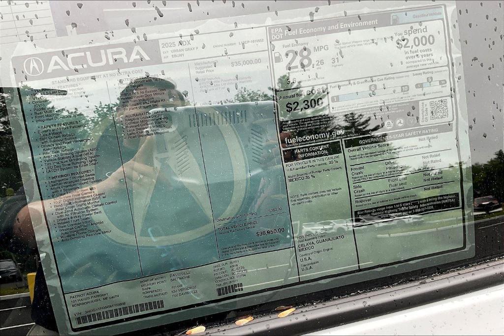 new 2025 Acura ADX car, priced at $36,950