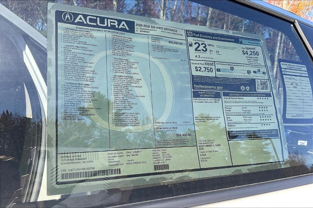new 2025 Acura RDX car, priced at $54,400