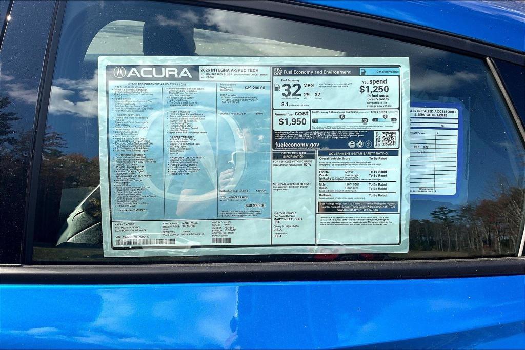 new 2026 Acura Integra car, priced at $40,995