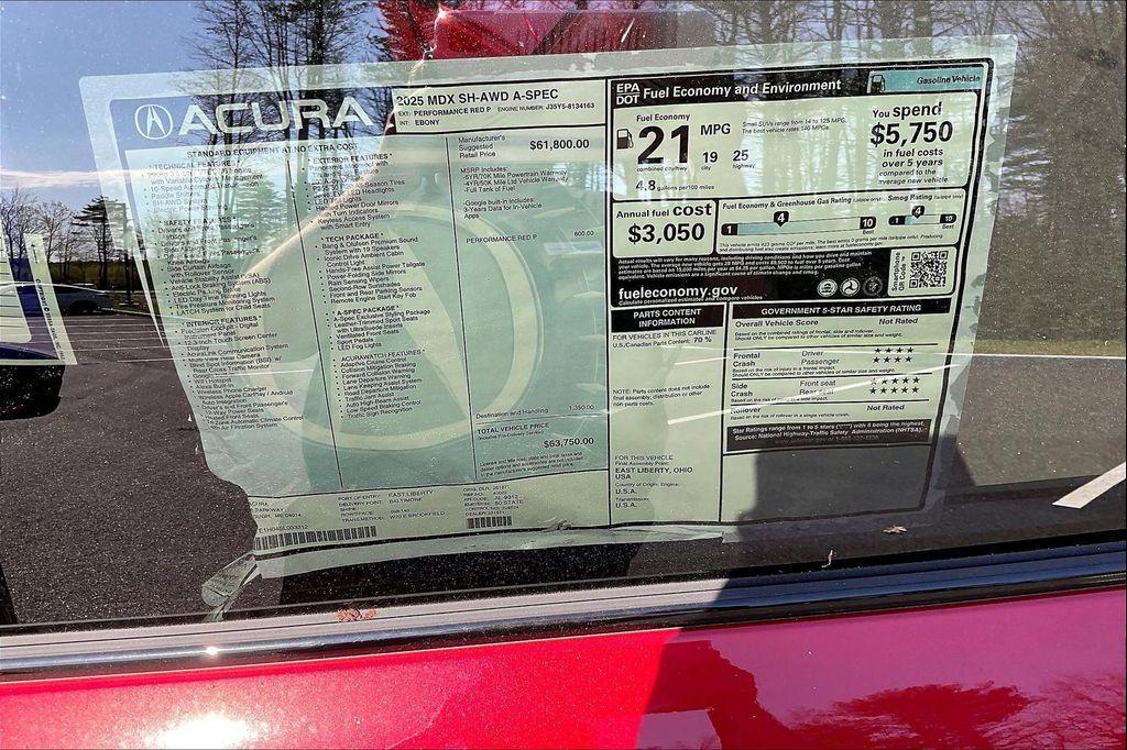 new 2025 Acura MDX car, priced at $63,750