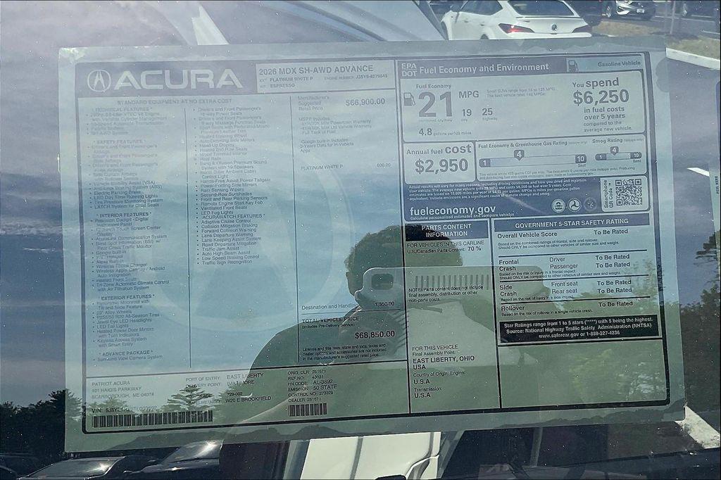 new 2026 Acura MDX car, priced at $68,850