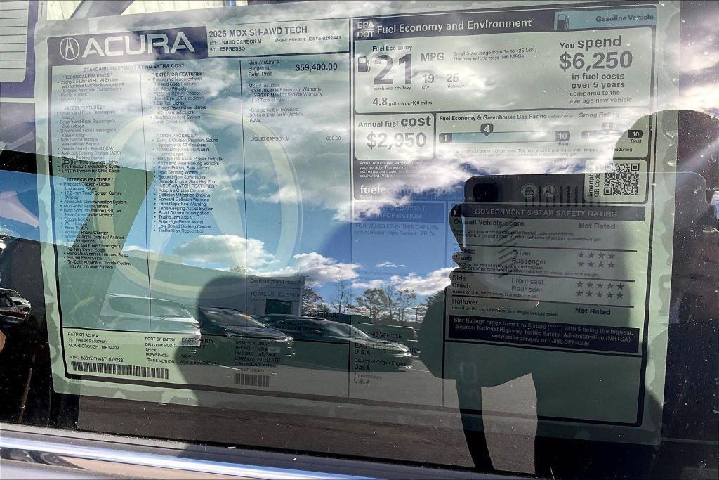 new 2026 Acura MDX car, priced at $61,350