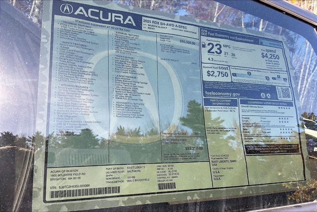 new 2025 Acura RDX car, priced at $52,250