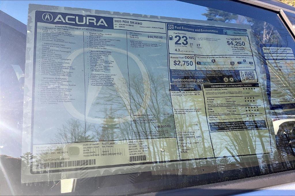 new 2025 Acura RDX car, priced at $46,050
