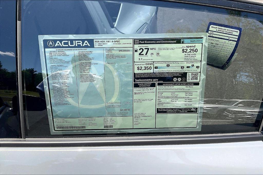 new 2025 Acura ADX car, priced at $41,950