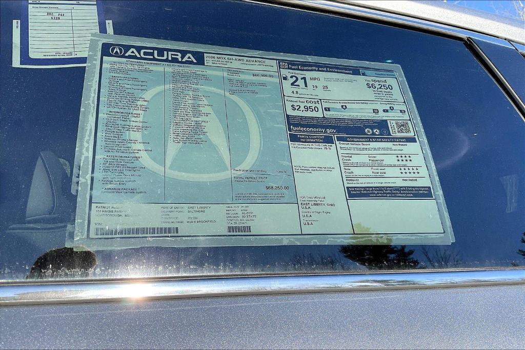 new 2026 Acura MDX car, priced at $68,250