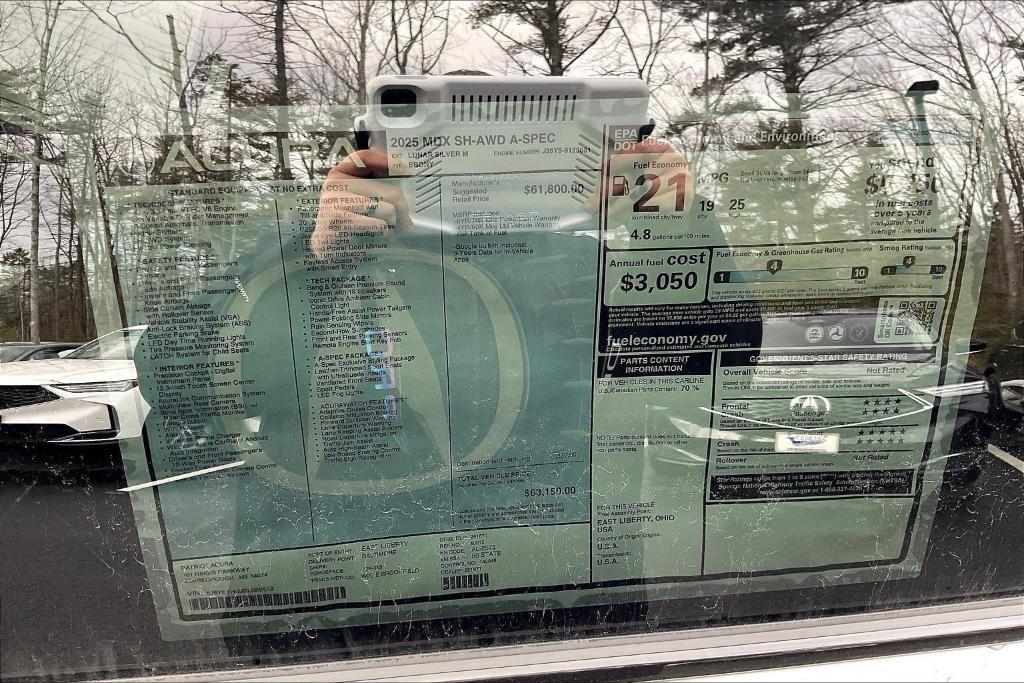 new 2025 Acura MDX car, priced at $63,150