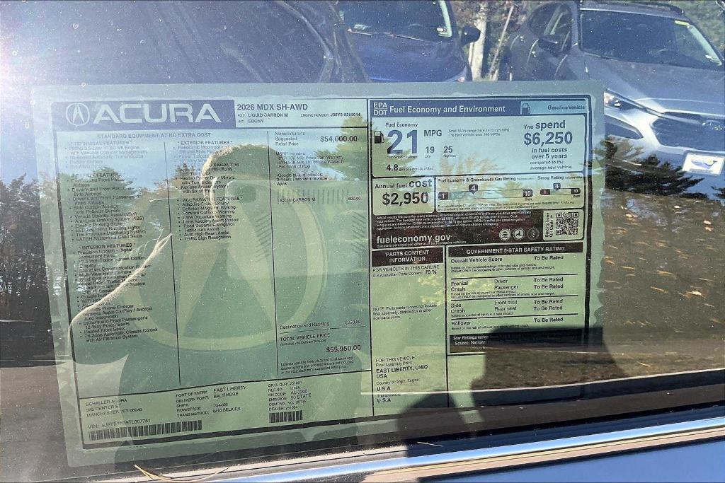 new 2026 Acura MDX car, priced at $55,950