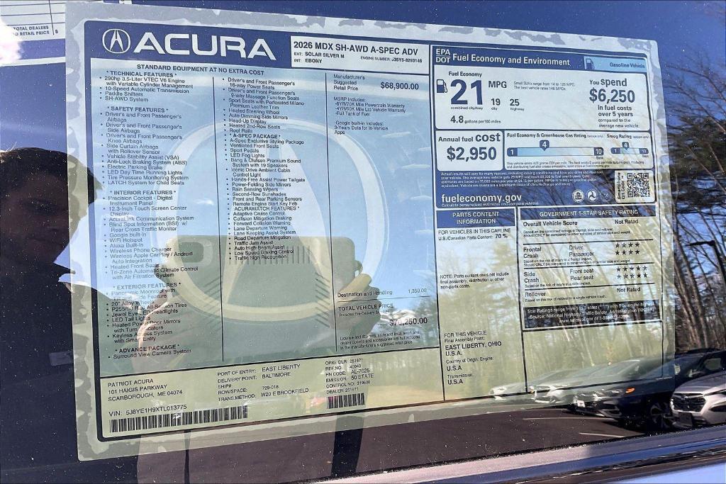 new 2026 Acura MDX car, priced at $70,250