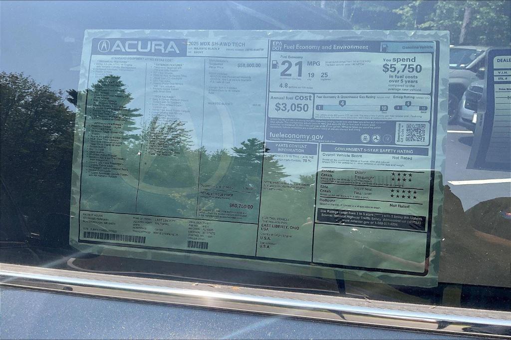 new 2025 Acura MDX car, priced at $60,750