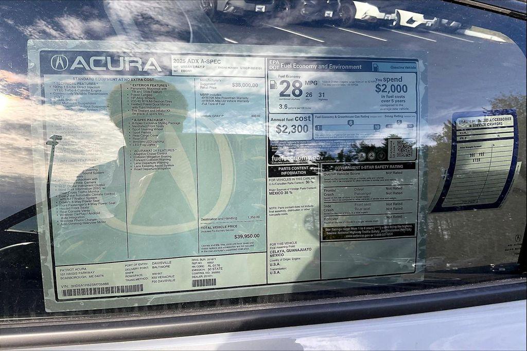new 2025 Acura ADX car, priced at $39,950