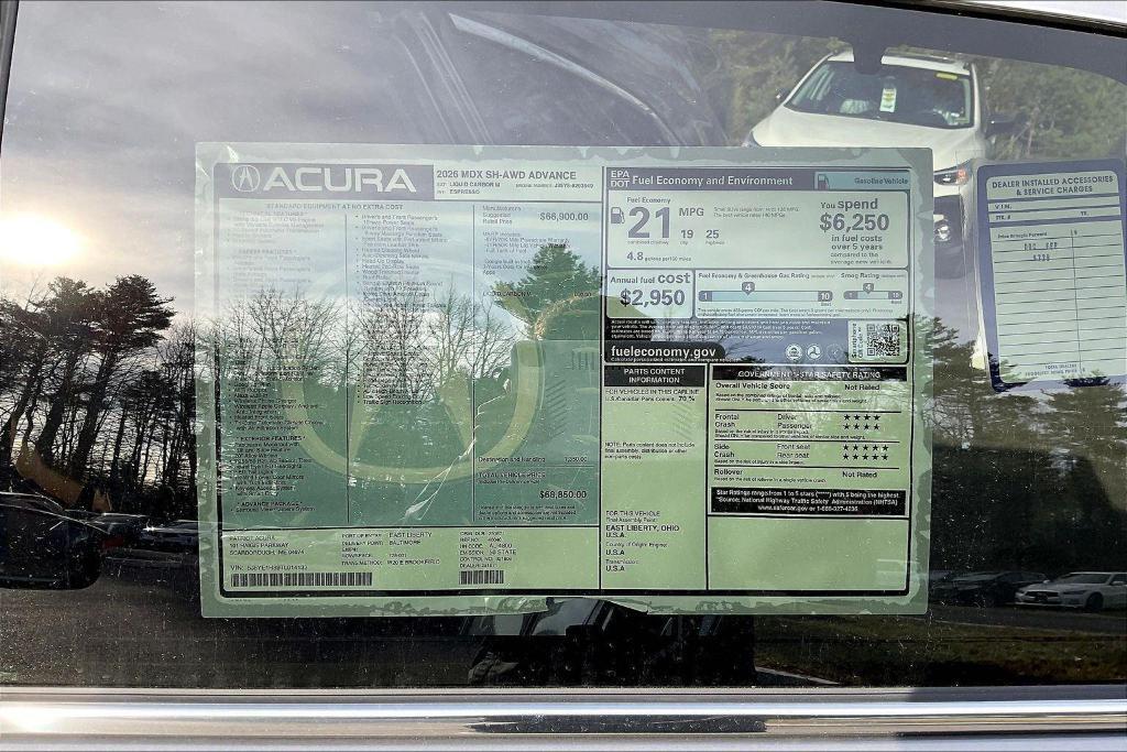 new 2026 Acura MDX car, priced at $68,850