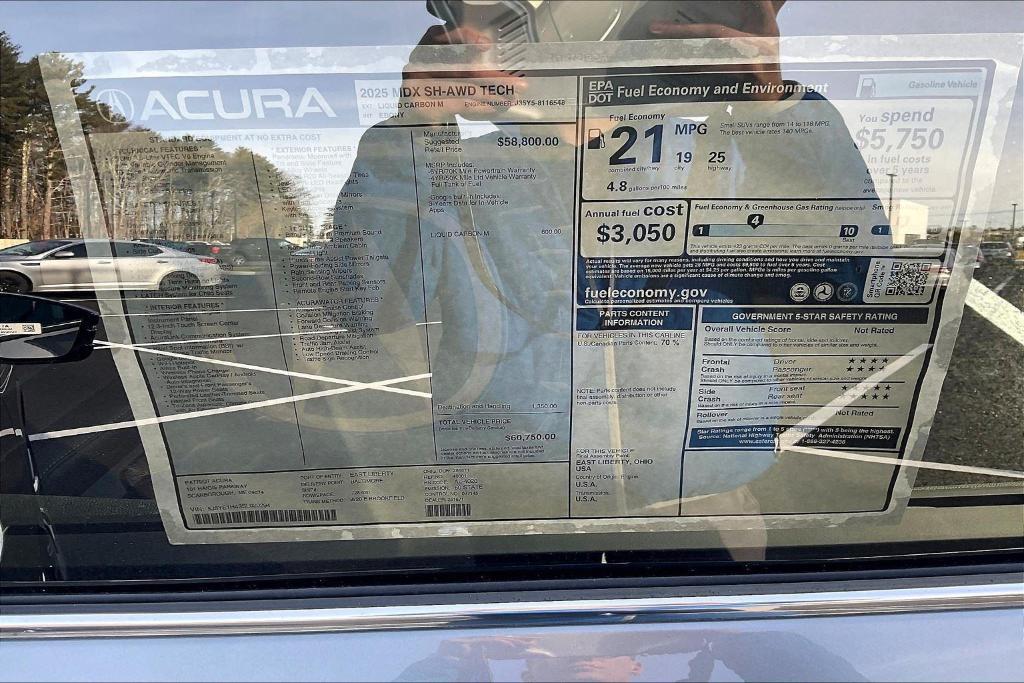 new 2025 Acura MDX car, priced at $60,750