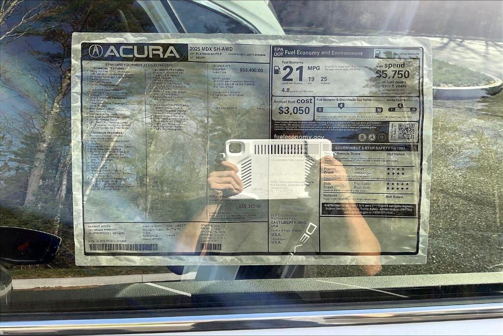 new 2025 Acura MDX car, priced at $55,350