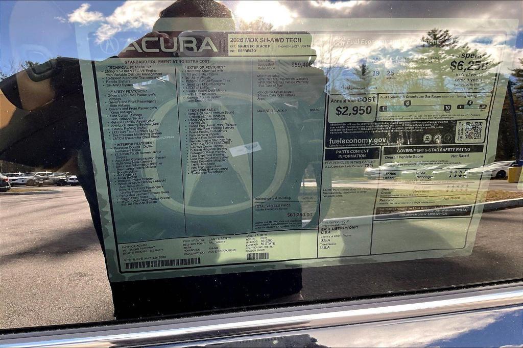 new 2026 Acura MDX car, priced at $61,350
