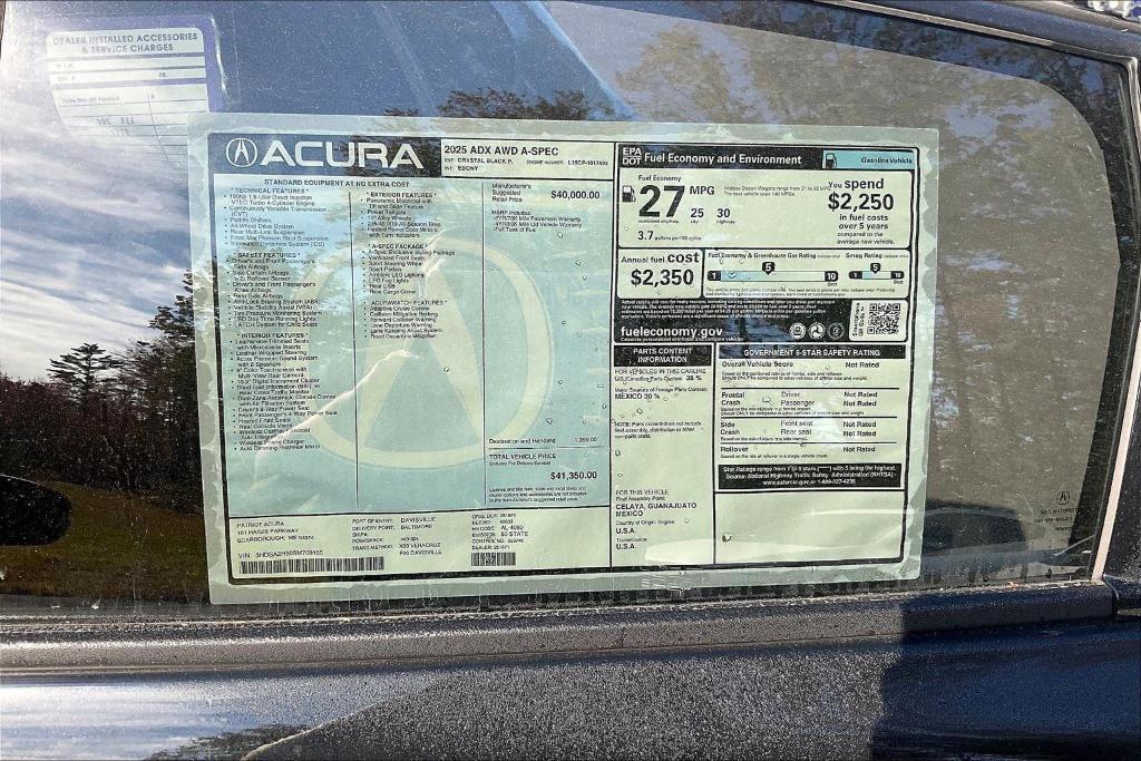 new 2025 Acura ADX car, priced at $41,350