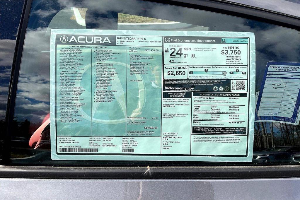 new 2025 Acura Integra car, priced at $54,695
