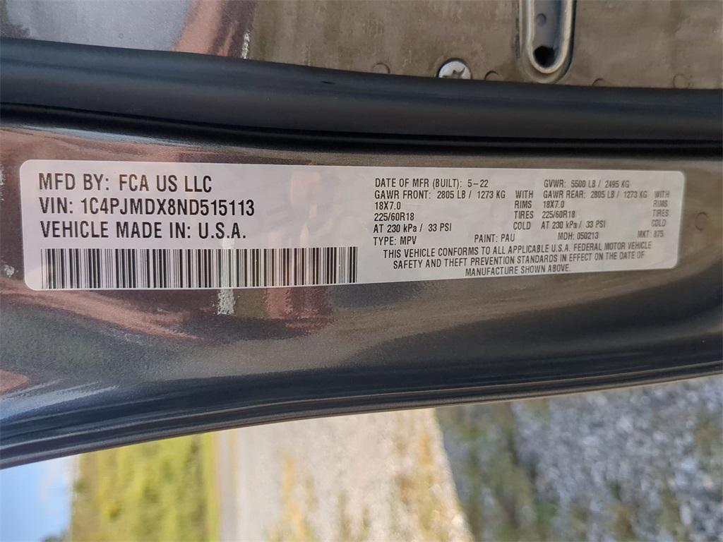 used 2022 Jeep Cherokee car, priced at $27,500