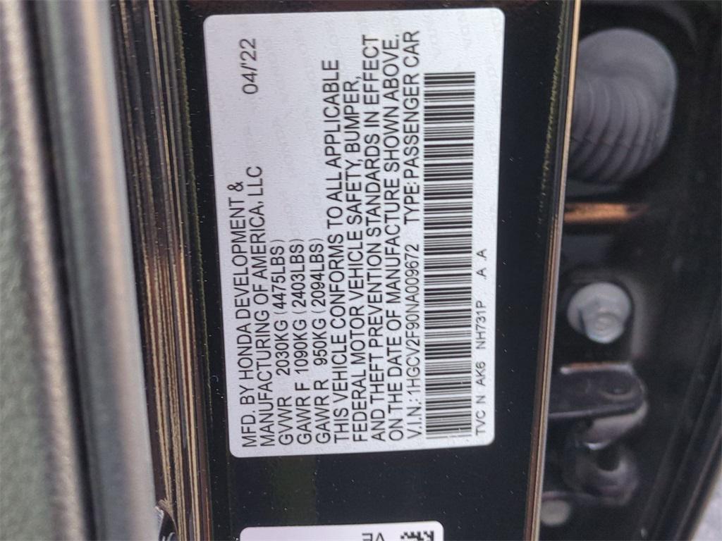 used 2022 Honda Accord car, priced at $28,900