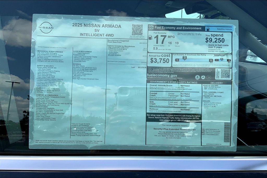 new 2025 Nissan Armada car, priced at $55,570