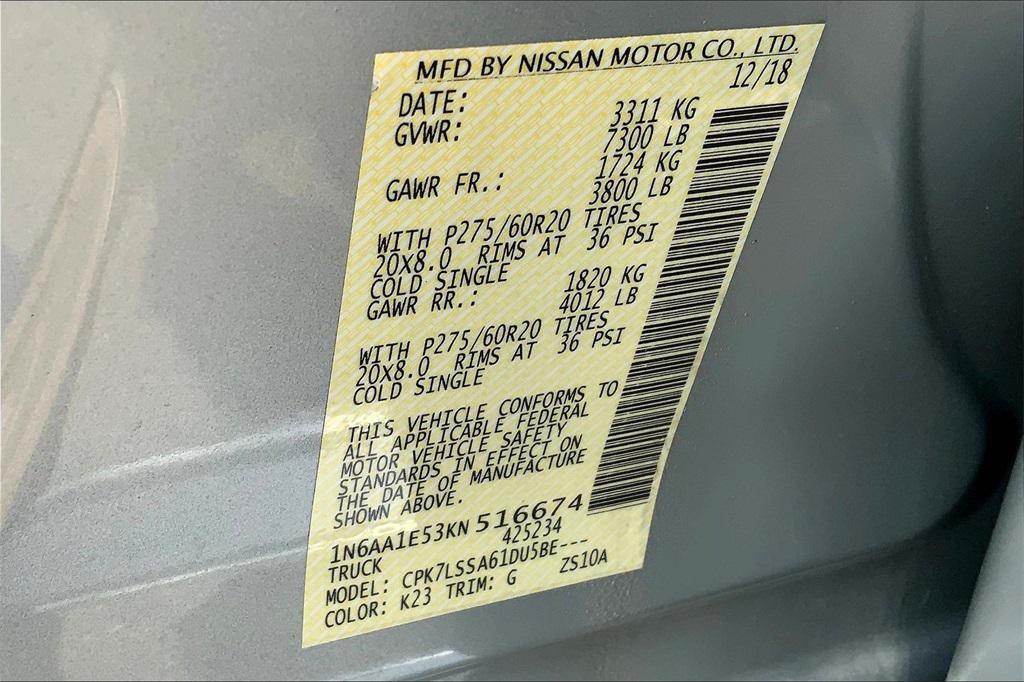 used 2019 Nissan Titan car, priced at $27,500