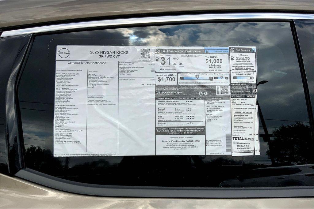 new 2025 Nissan Kicks car, priced at $24,525