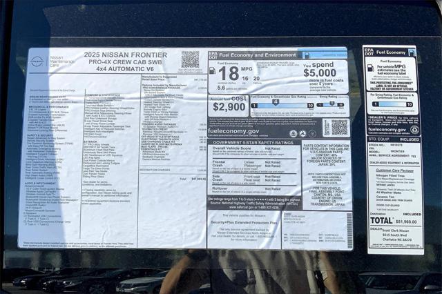 new 2025 Nissan Frontier car, priced at $45,705