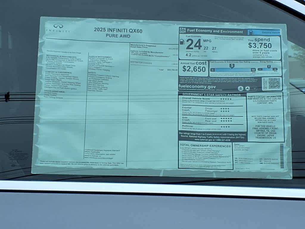 new 2025 INFINITI QX60 car, priced at $52,090