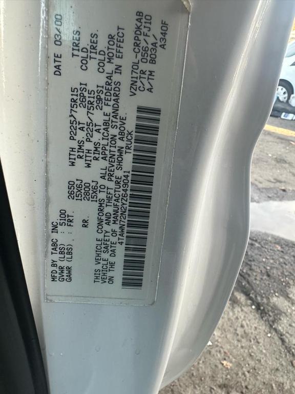 used 2000 Toyota Tacoma car, priced at $12,995