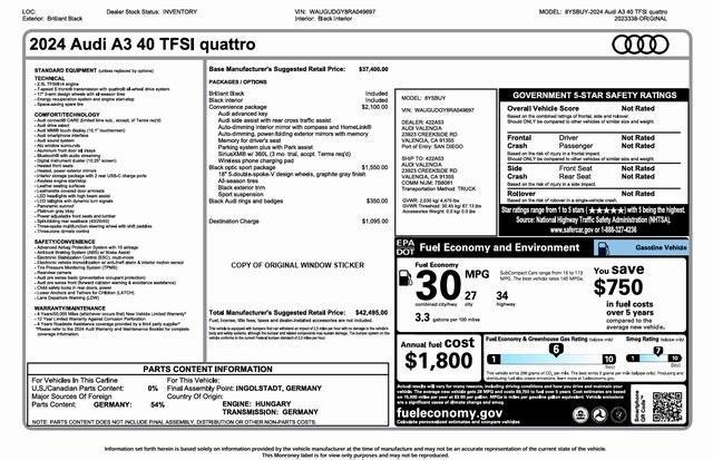 used 2024 Audi A3 car, priced at $30,992