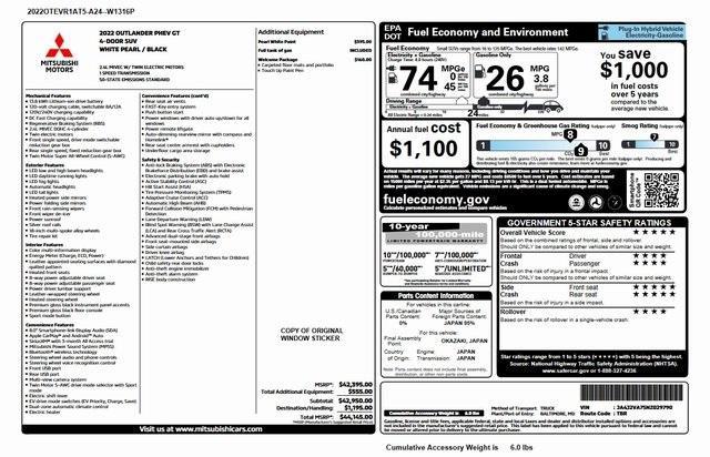 used 2022 Mitsubishi Outlander PHEV car, priced at $28,792