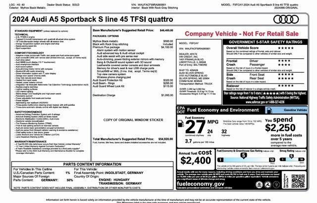 used 2024 Audi A5 Sportback car, priced at $38,983