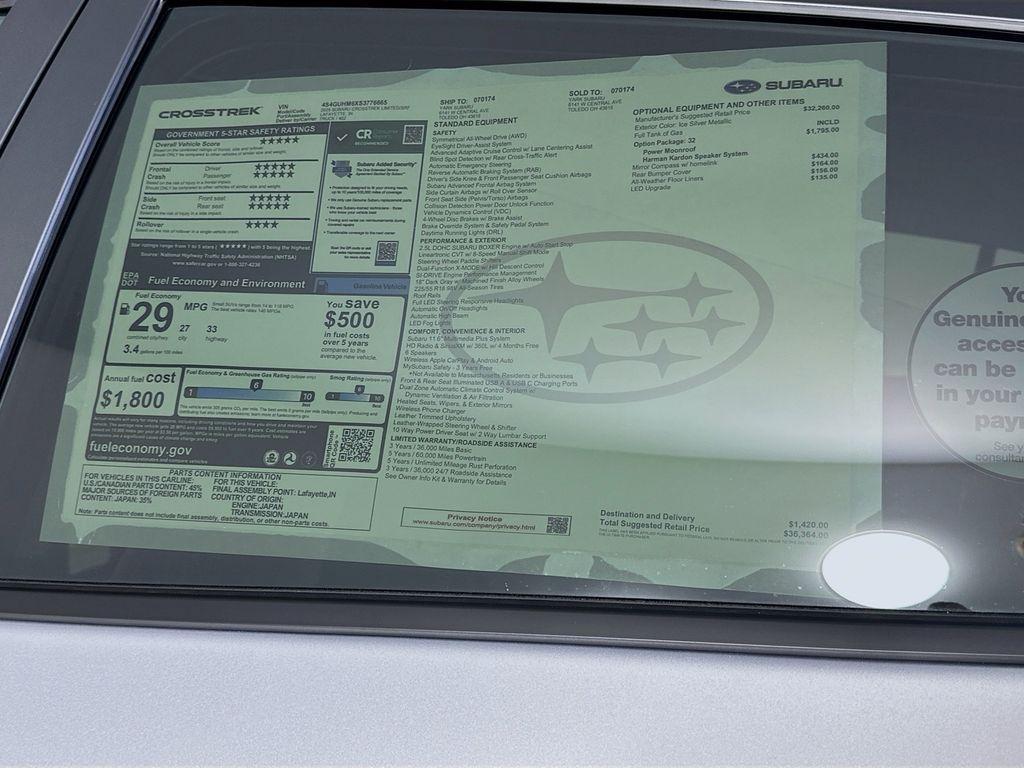 new 2025 Subaru Crosstrek car, priced at $34,166