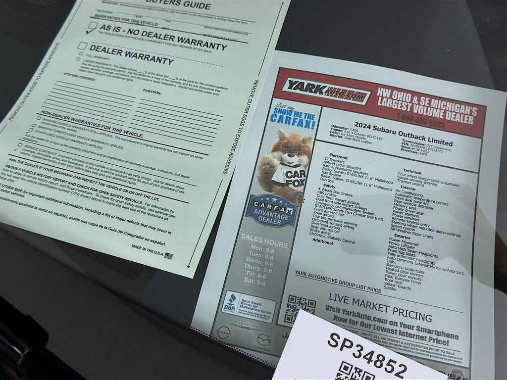 used 2024 Subaru Outback car, priced at $33,473