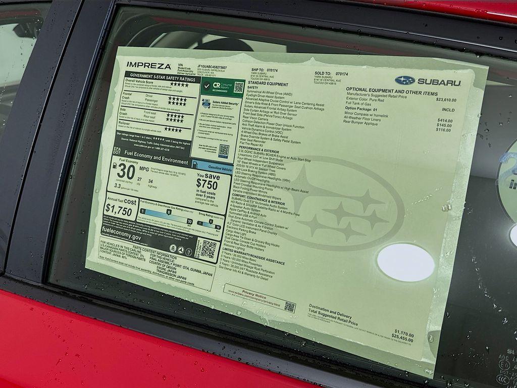 new 2025 Subaru Impreza car, priced at $24,541