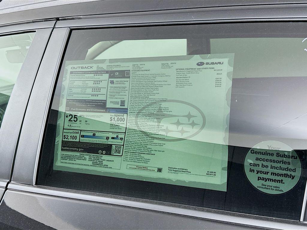 new 2025 Subaru Outback car, priced at $41,188