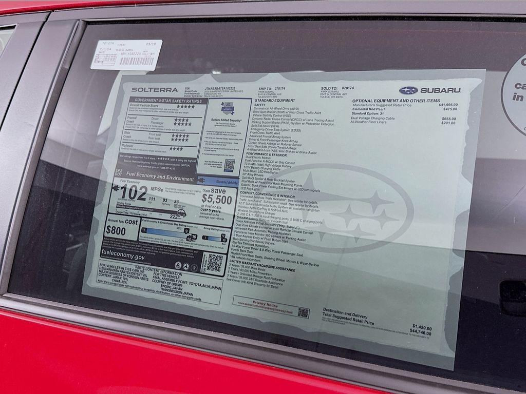 new 2025 Subaru Solterra car, priced at $44,746
