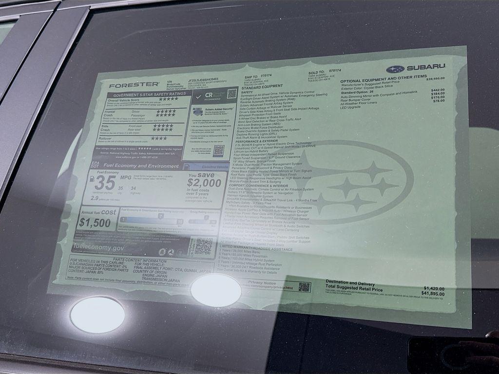new 2025 Subaru Forester Hybrid car, priced at $39,925