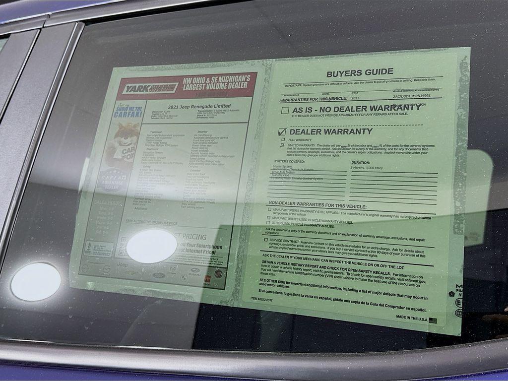 used 2021 Jeep Renegade car, priced at $17,745