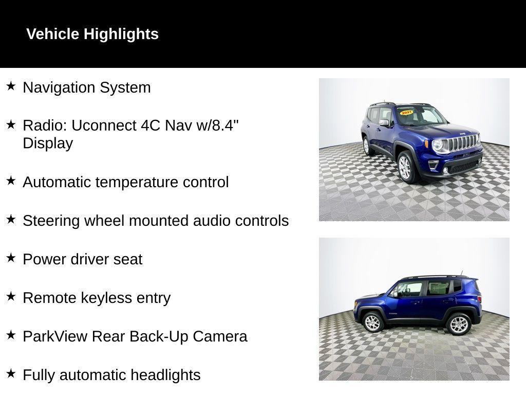 used 2021 Jeep Renegade car, priced at $17,745