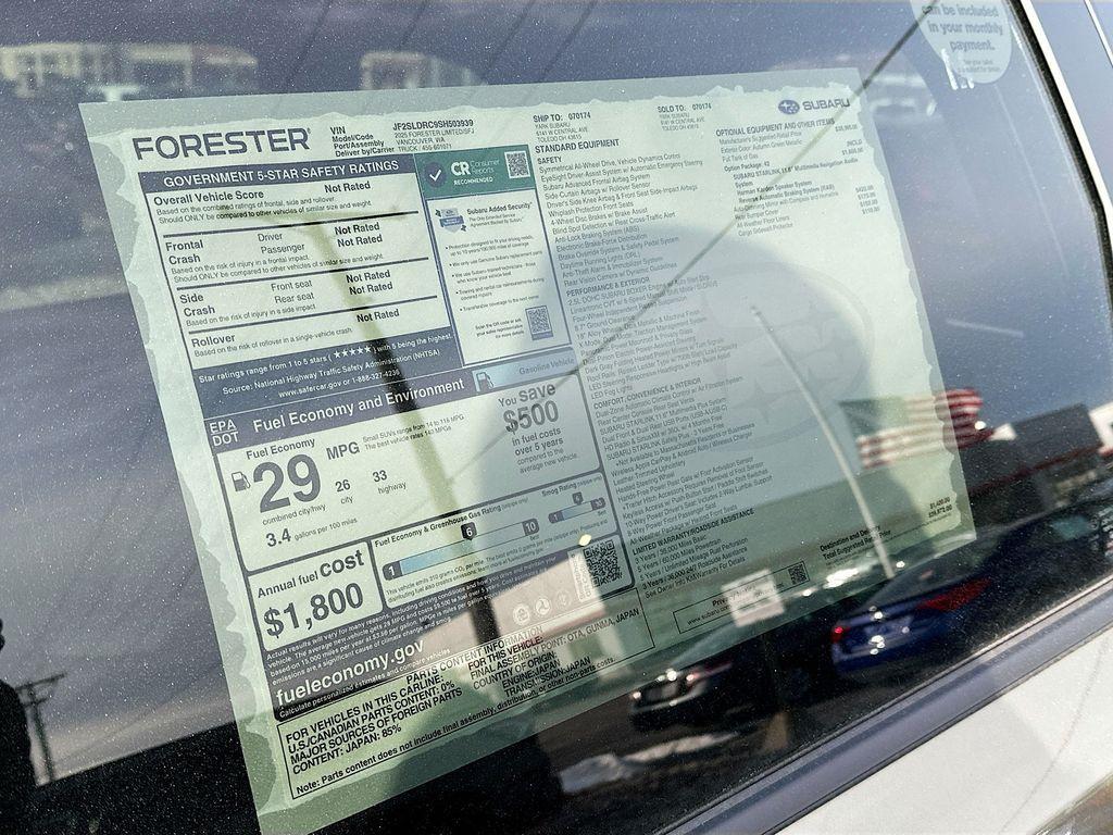 new 2025 Subaru Forester car, priced at $38,672